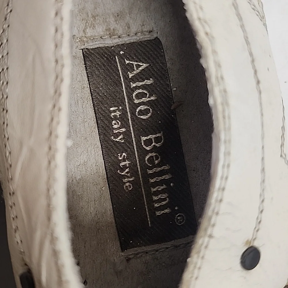 Aldo Bellini Italy Mens Off White Leather Studded Awesome Shoes Sz9 Renaissance